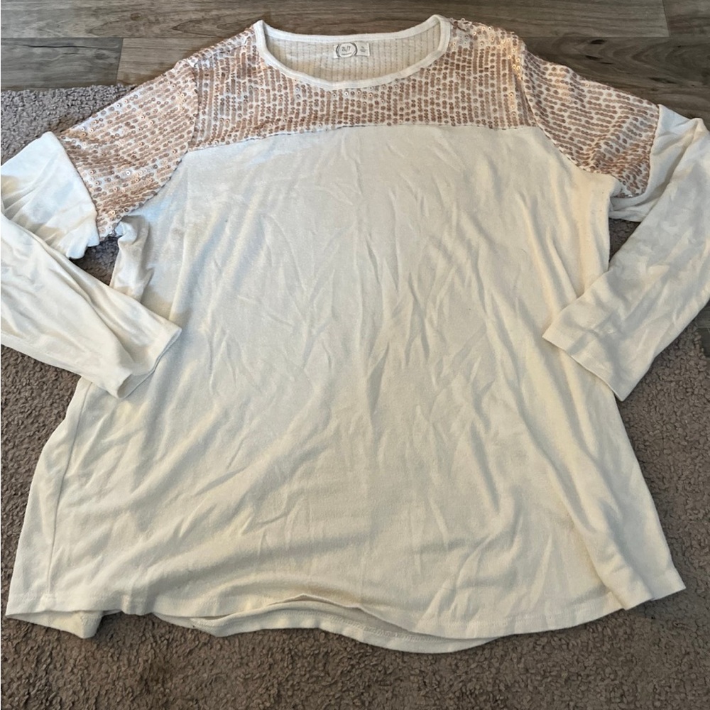 24/7 Maurices beige sweater blouse size 1X